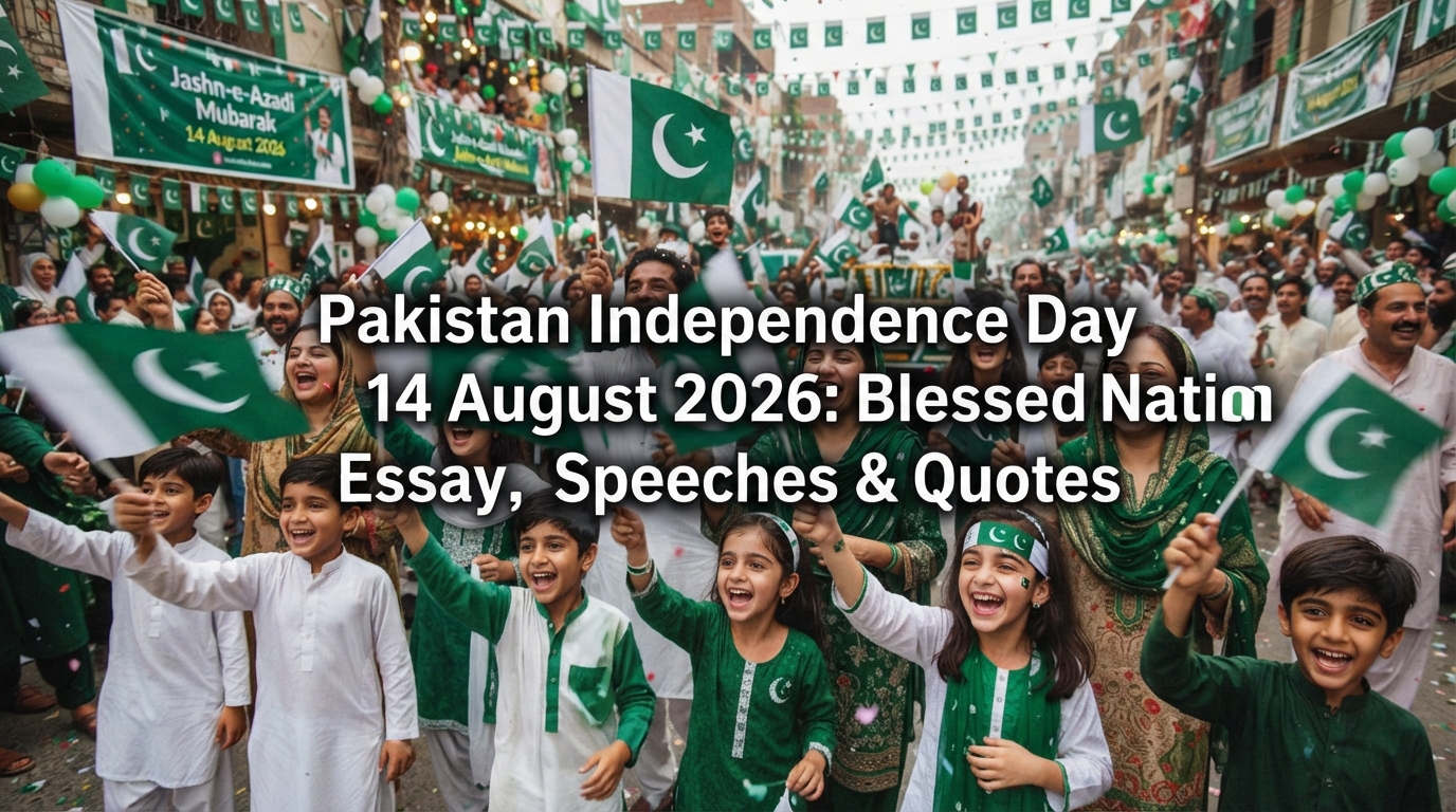 Pakistan Independence Day 14 August 2026: Blessed Nation Essay, Speeches & Quotes 2026.