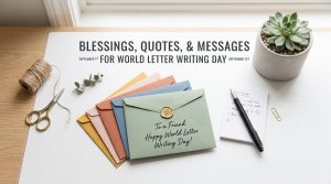 Blessings, Quotes, & Messages for World Letter Writing Day.